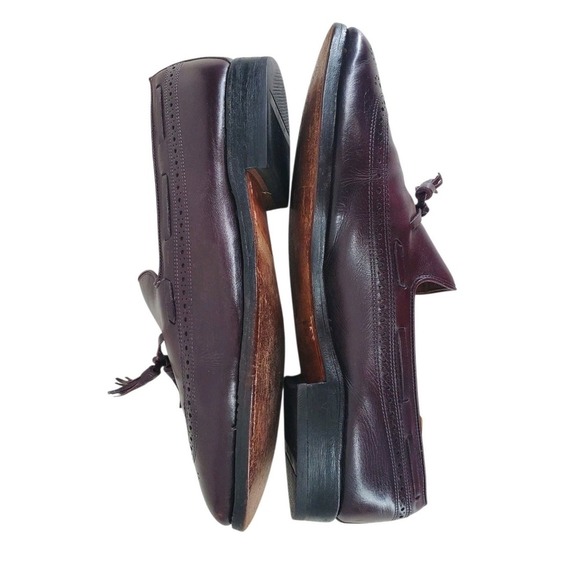 Allen Edmonds Manchester Wingtip Tassel Dress Shoes Loafer Mens 11 E Oxblood Red - Picture 6 of 12
